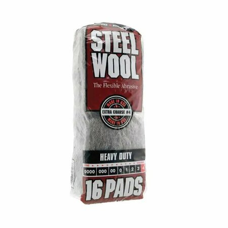 Homax #4 Rhodes American Steel Wool Pad Extra-Course, PK 16 106607-06